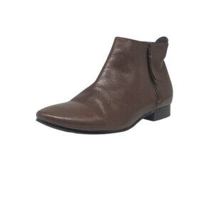 Cole Haan Chocolate Brown Leather Zipped Short Ankle Boots Size 8